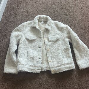 Cozy White Sherpa Kids Jacket